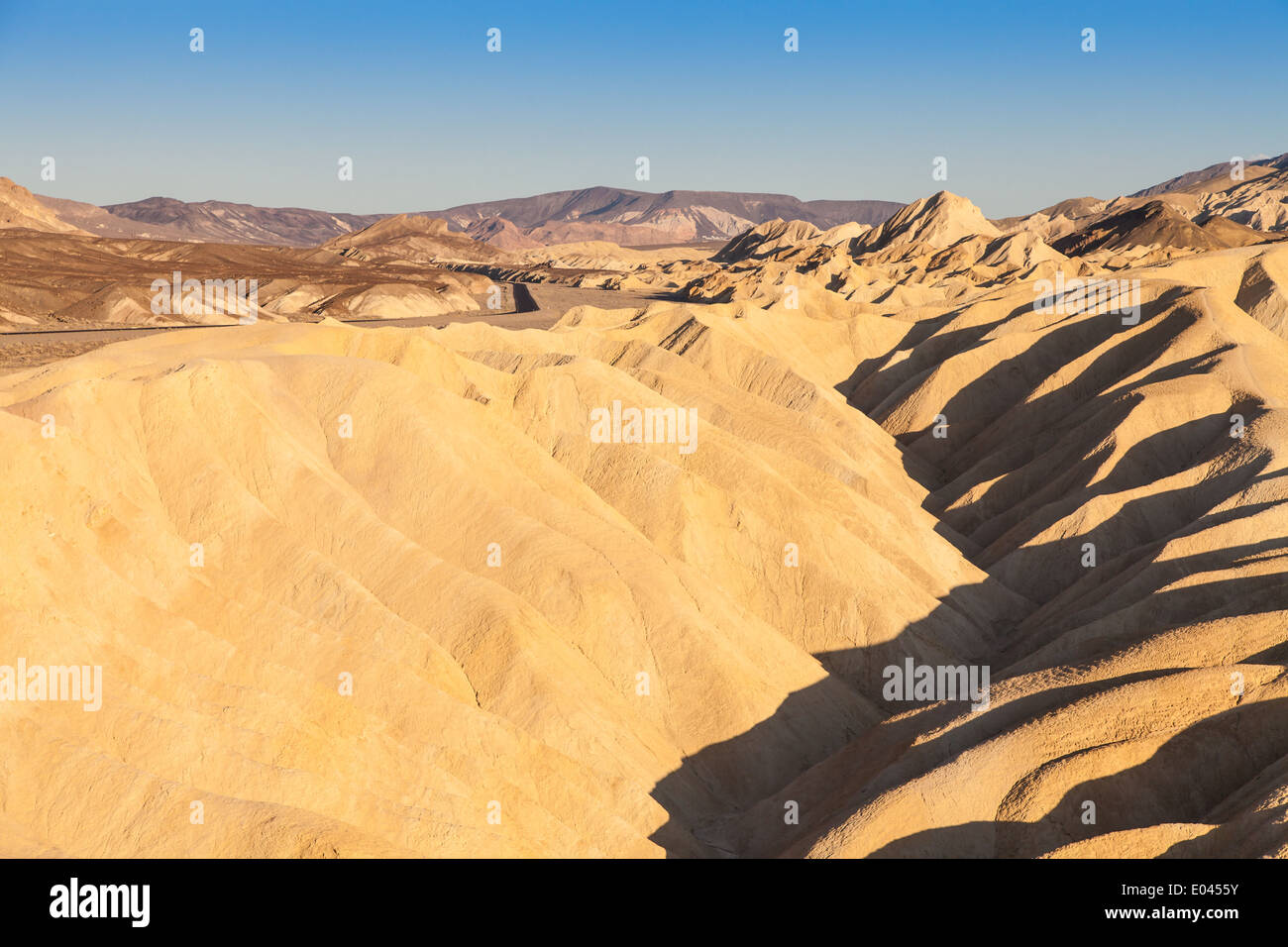 Death Valley, California. Panorama dal punto Zabriesie al tramonto Foto Stock