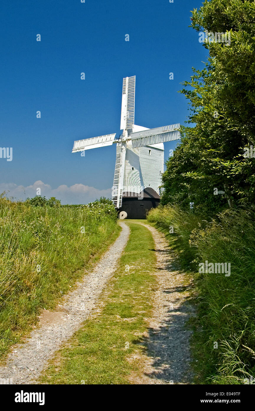 Clayton Windmill in estate il South Downs nel West Sussex Foto Stock