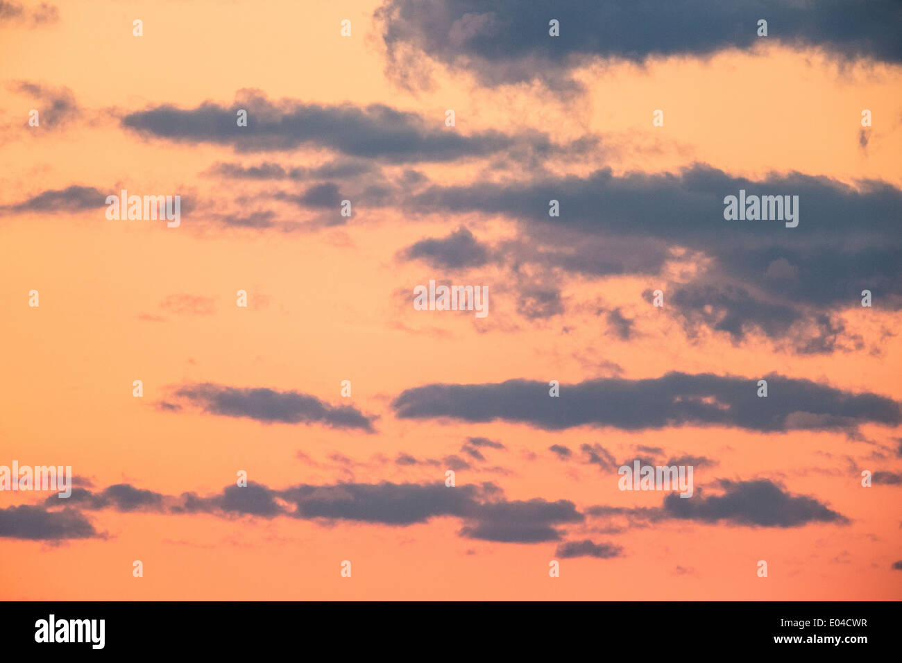 Bella caldo arancio, giallo red sky durante il sunrise / tramonto con alcune nuvole miscelati in - perfetto per gli sfondi Foto Stock