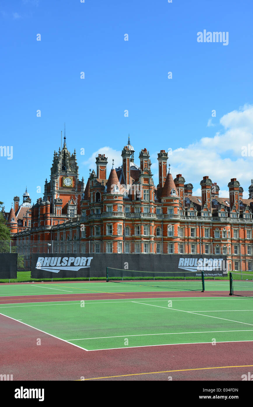 Il fondatore di edificio, Royal Holloway University of London, Egham Surrey, Inghilterra, Regno Unito Foto Stock
