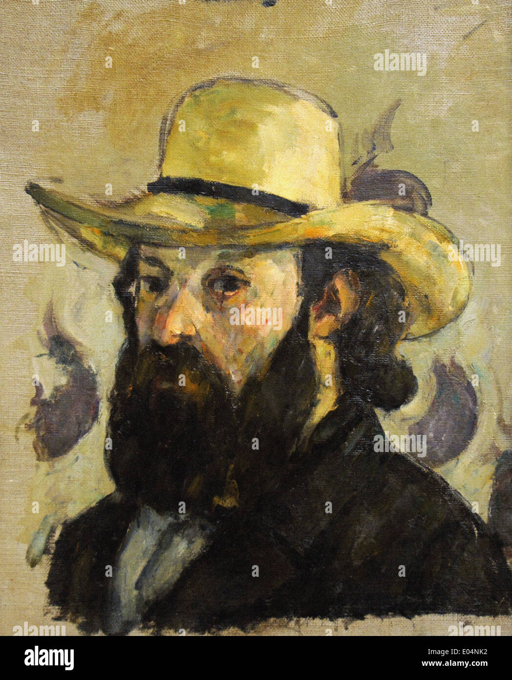 Paul Cézanne autoritratto in un cappello di paglia Foto Stock