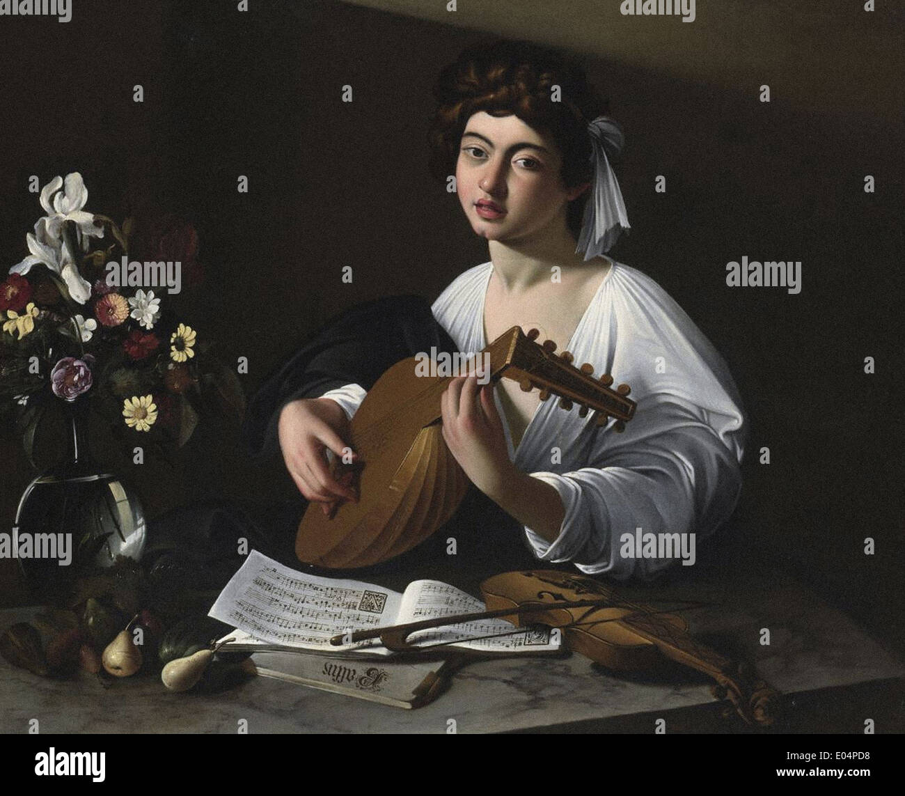 Caravaggio il liuto Player Foto Stock