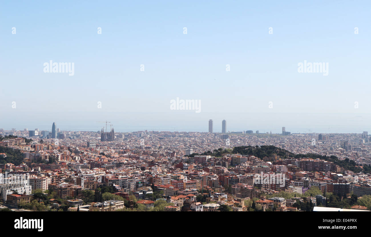 Una vista panoramica della città di Barcellona Foto Stock