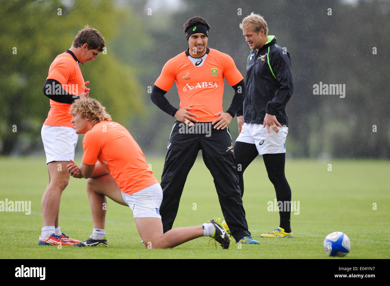 GLASGOW, SCOZIA - Venerdì 2 maggio 2014, Stephan Dippenaar durante il sudafricano Springbok 7's (Blitzbokke) sessione di formazione presso le Università di Strathclyde di allenamento in preparazione per la IRB Sevens in Glasgow. Foto di Roger Sedres/ImageSA/Alamy Live News Foto Stock