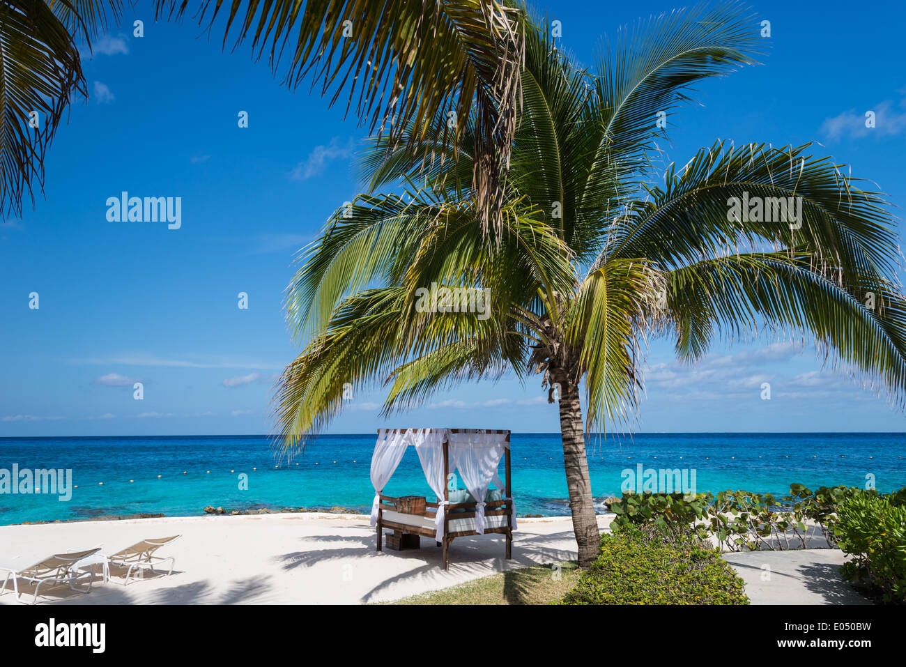Ambiente romantico in un resort sulla spiaggia. Cozumel, Messico. Foto Stock