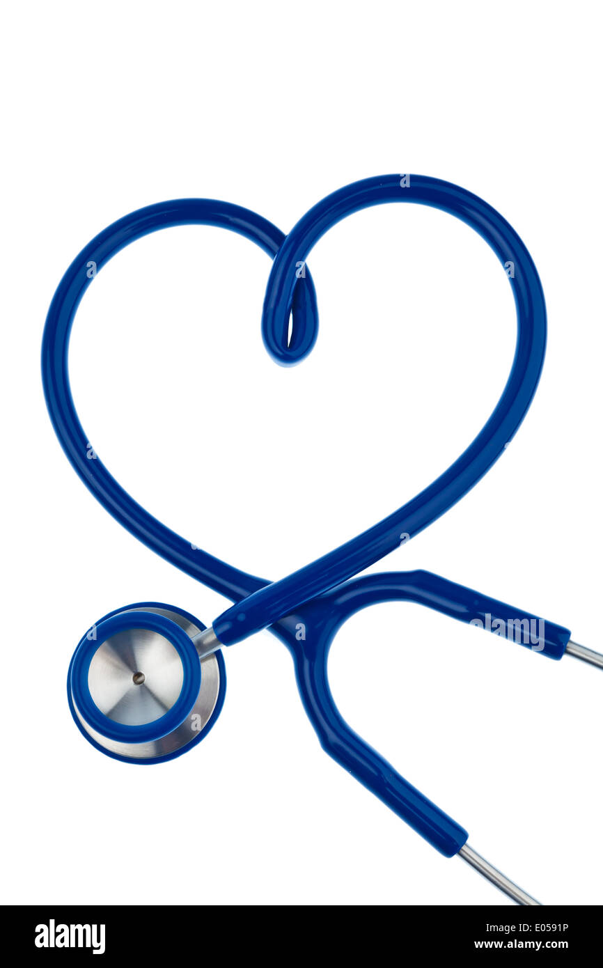 Un Stethoskop risiede nella forma di cuore su uno sfondo bianco, Ein Stethoskop liegt in Herzform auf einem weissen Hintergrund Foto Stock Un Stethoskop risiede nella forma di cuore su uno sfondo bianco, Ein Stethoskop liegt in Herzform auf einem weissen Hintergrund Foto Stock