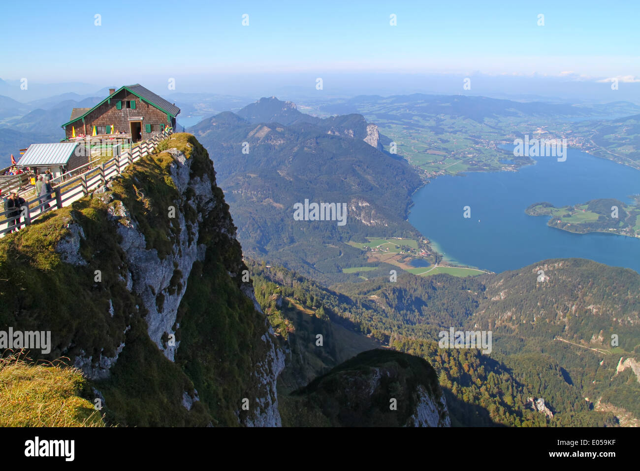 Austria, aspetto di montagna Schaf, lago lunare, oesterreich, Blick vom Schafberg, Mondsee Foto Stock