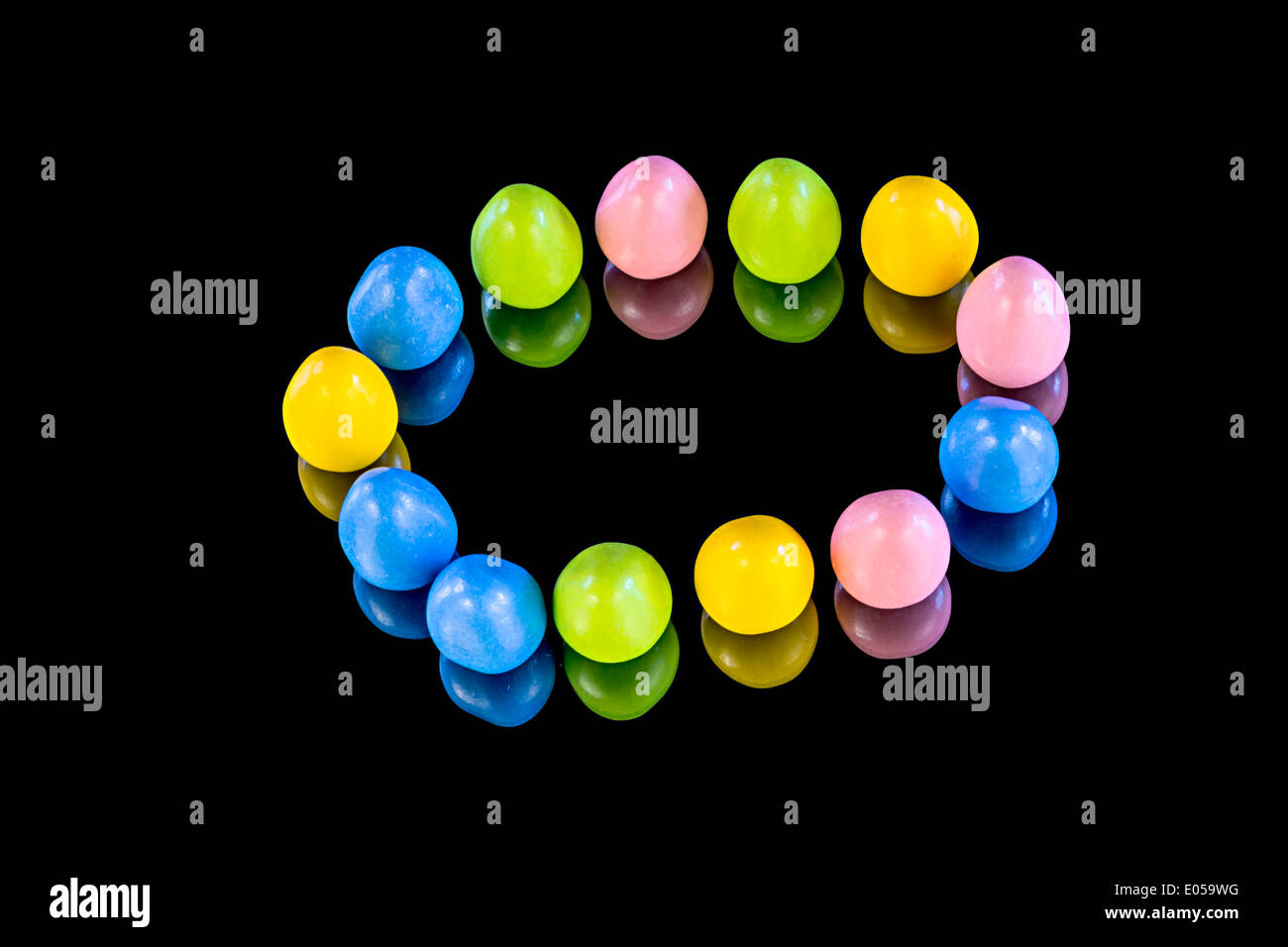 Anello di candy su un tavolo Foto Stock