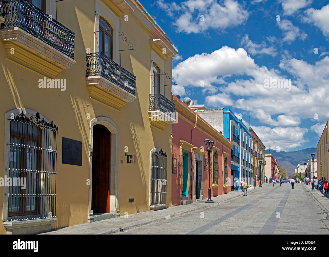 Macedonio Alcala strada pedonale città di Oaxaca Messico Foto Stock