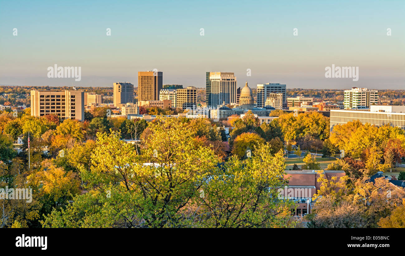 Autunno nella città di alberi Boise Idaho Foto Stock
