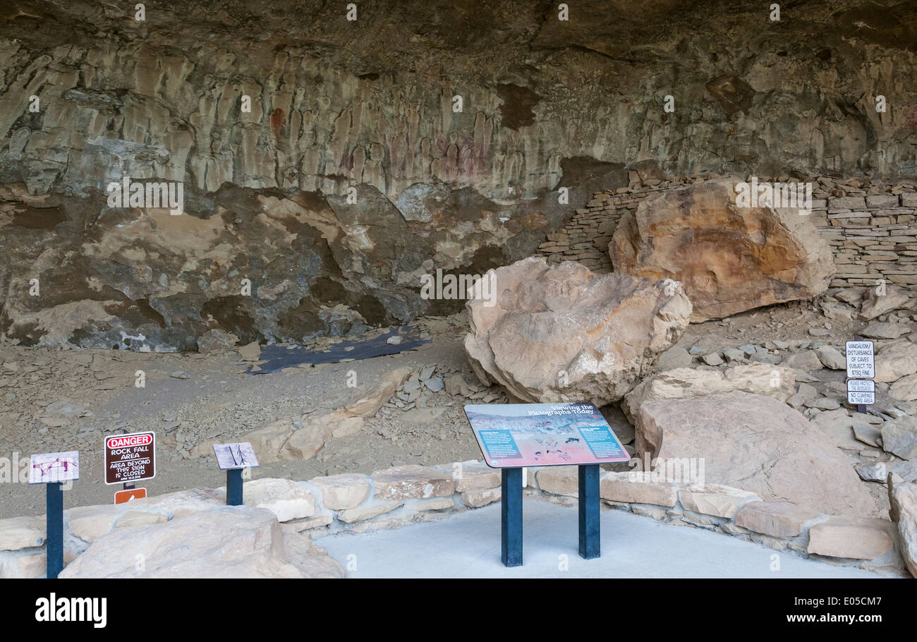 Montana, il pittogramma grotta stato parco vicino a Billings Foto Stock