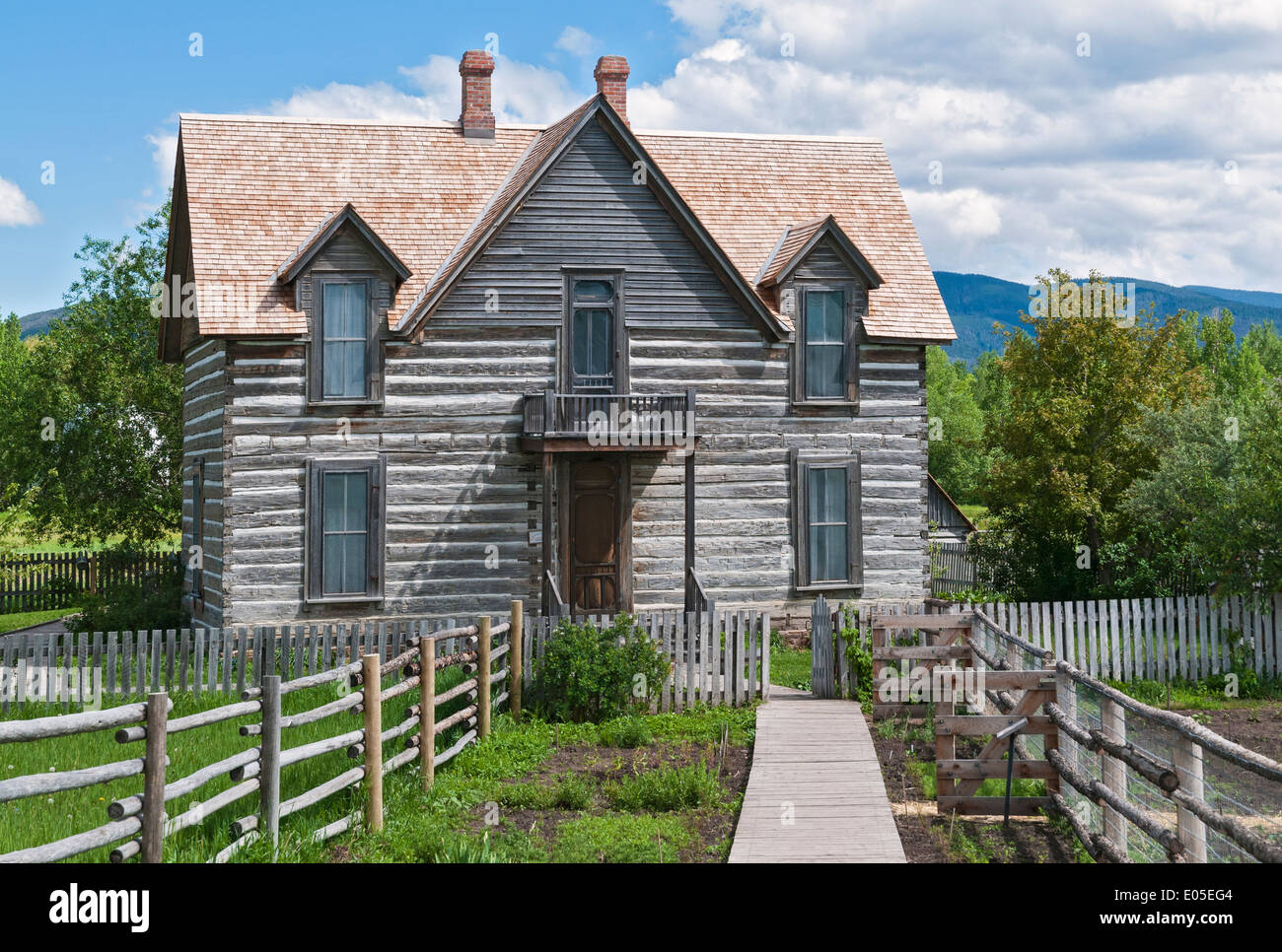 Montana, Bozeman, Museo delle Rockies, Storia Vivente Farm, originale 1890s homestead house Foto Stock