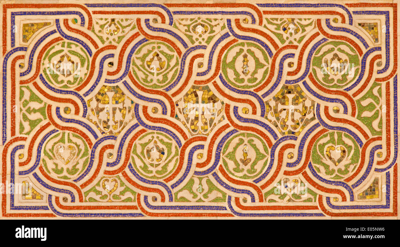 Venezia, Italia - 11 Marzo 2014: esterne mosaico su st. Contrassegnare cattedrale dal portale nord. Foto Stock