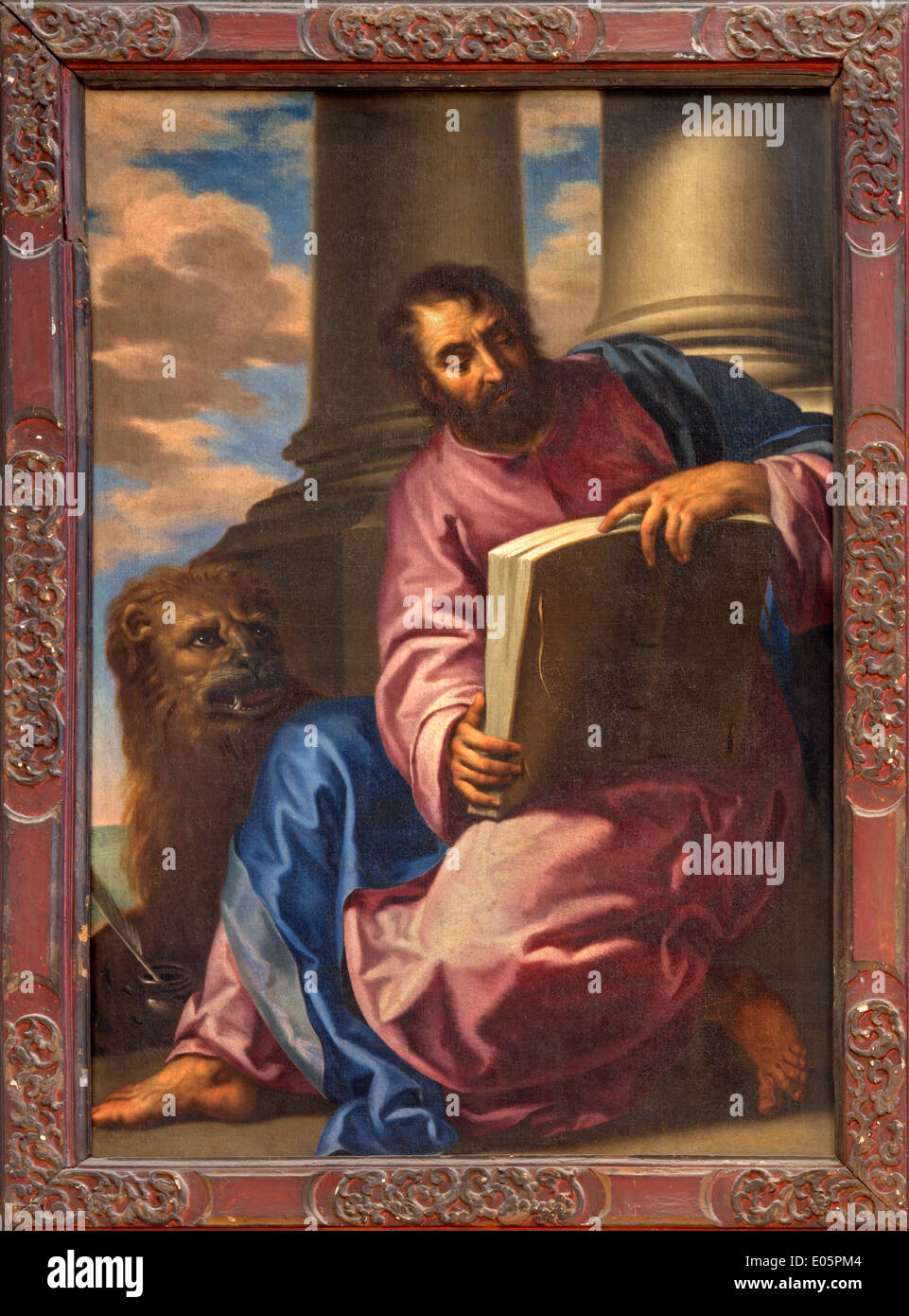 Venezia, Italia - 13 Marzo 2014: la vernice di st. Marco evangelista nella chiesa di Santa Maria della Salute. Foto Stock
