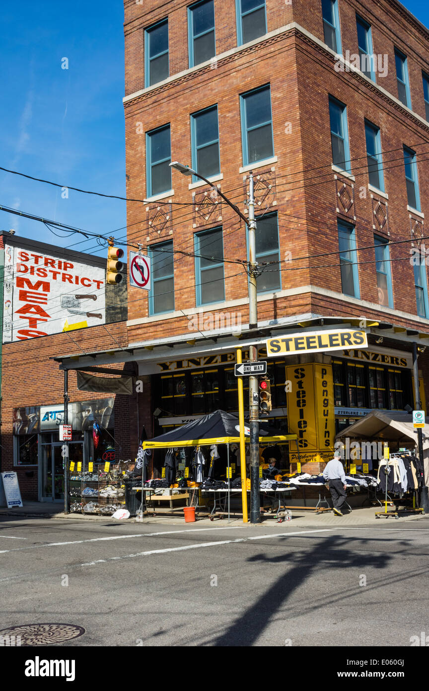 Steelers negozio di abbigliamento. Strip District, Pittsburgh, Pennsylvania Foto Stock