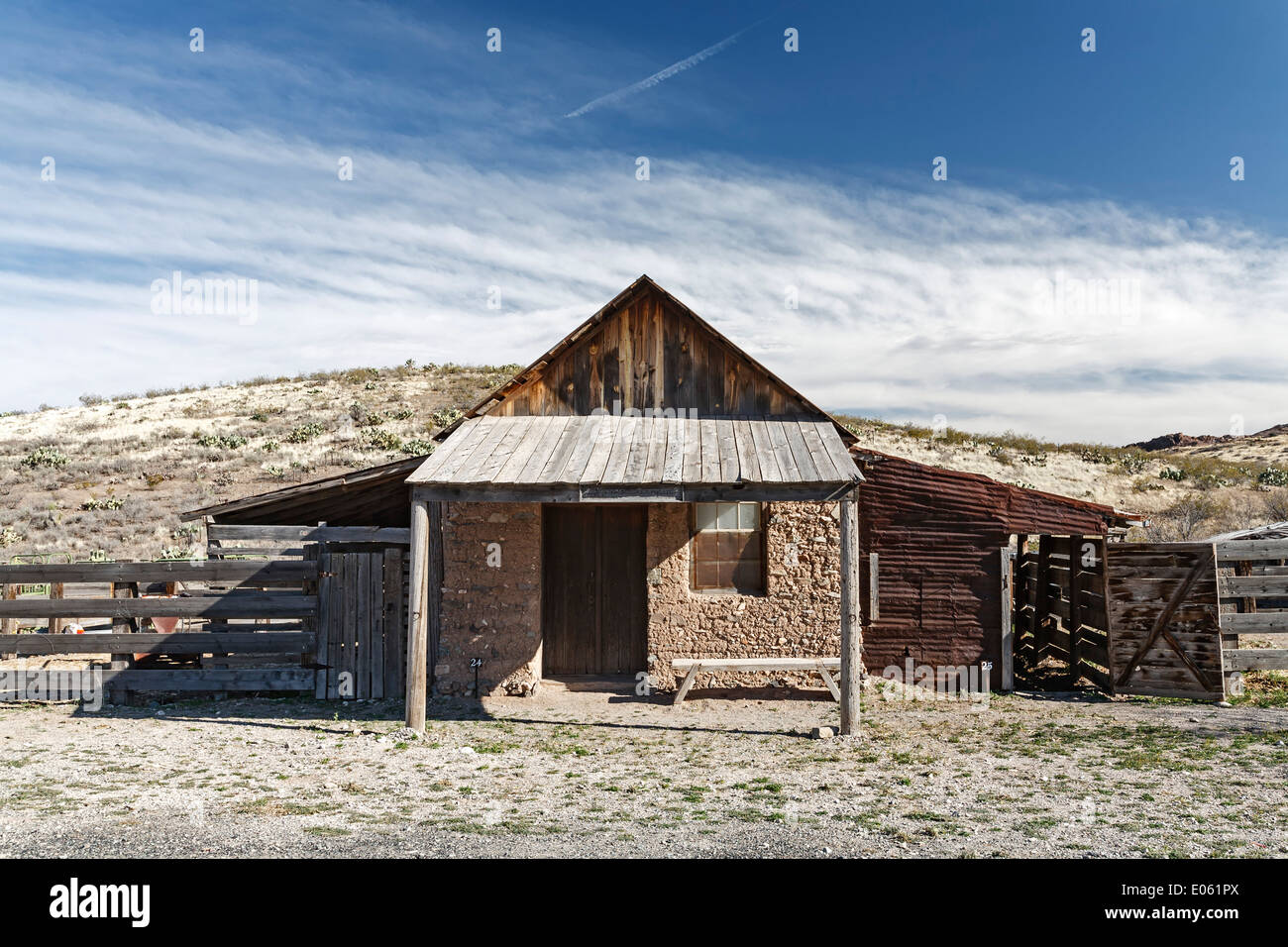 Casa, Shakespeare ghost town (1800s), Lordsburg, Nuovo Messico USA Foto Stock