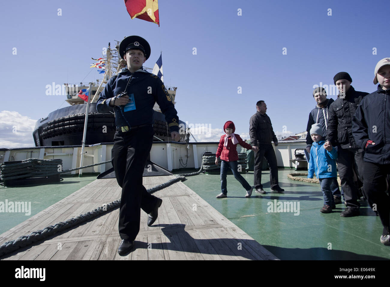 San Pietroburgo, Russia. Il 3 maggio, 2014. Icebreaker Festival dedicato al centocinquantesimo anniversario della Russia flotta rompighiaccio. © Valya Egorshin/NurPhoto/ZUMAPRESS.com/Alamy Live News Foto Stock