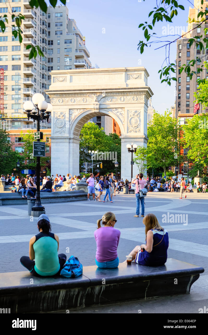 Washington Square Park Arch, New York New York, Stati Uniti d'America Foto Stock