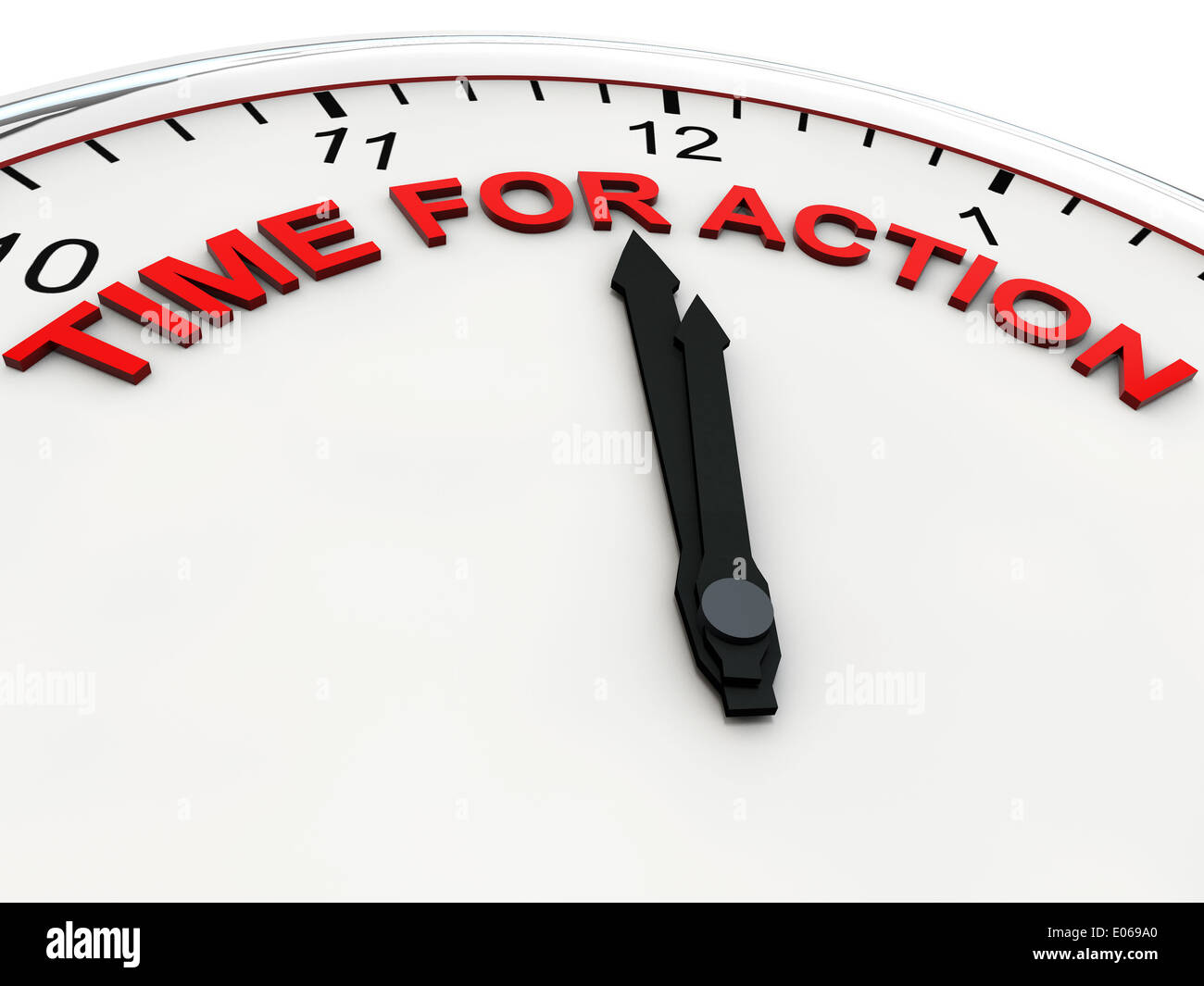 Il tempo di azione su una sveglia la sua 1 minuto a dodici Foto Stock