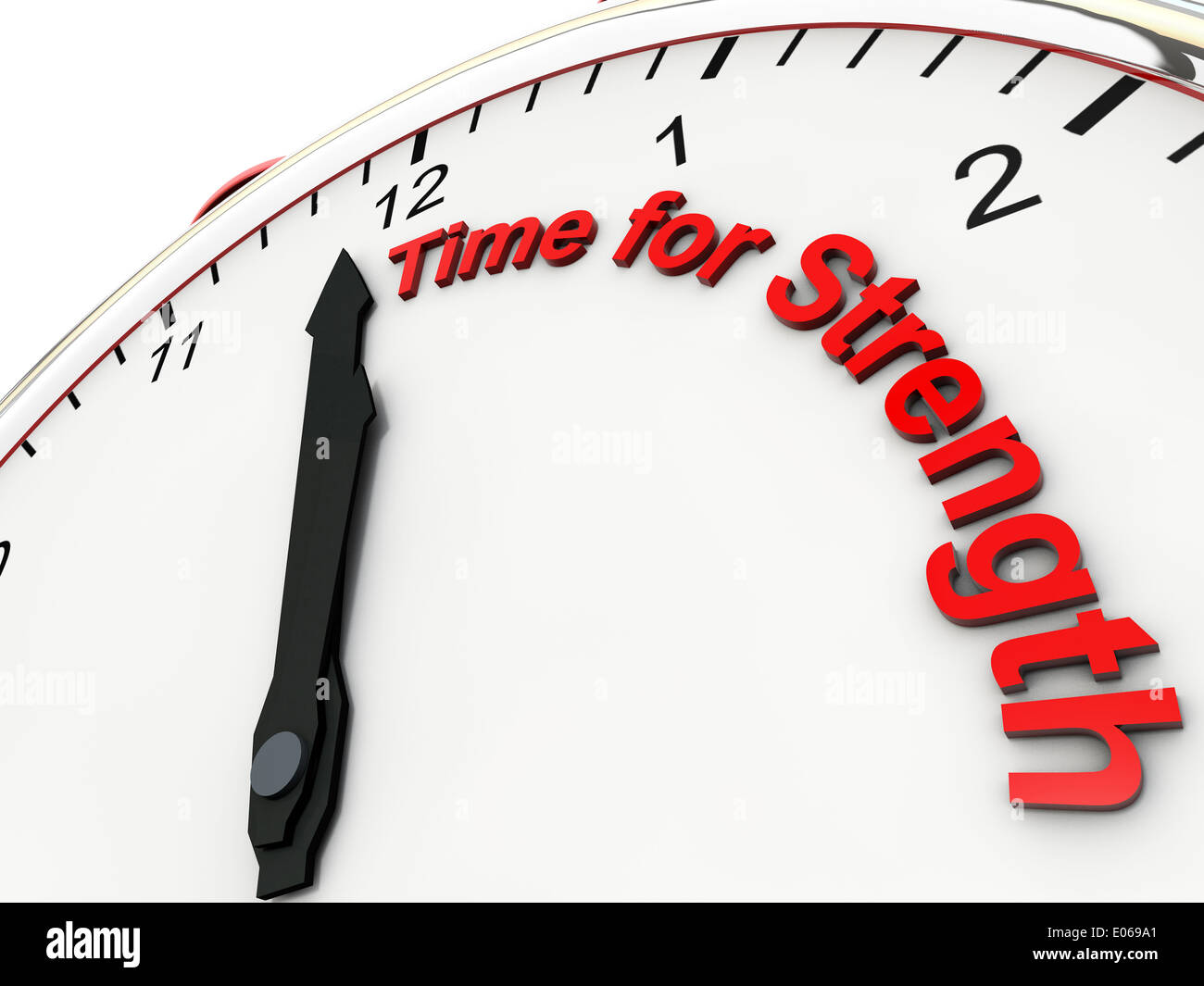 Tempo per forza su una sveglia la sua 1 minuto a dodici Foto Stock