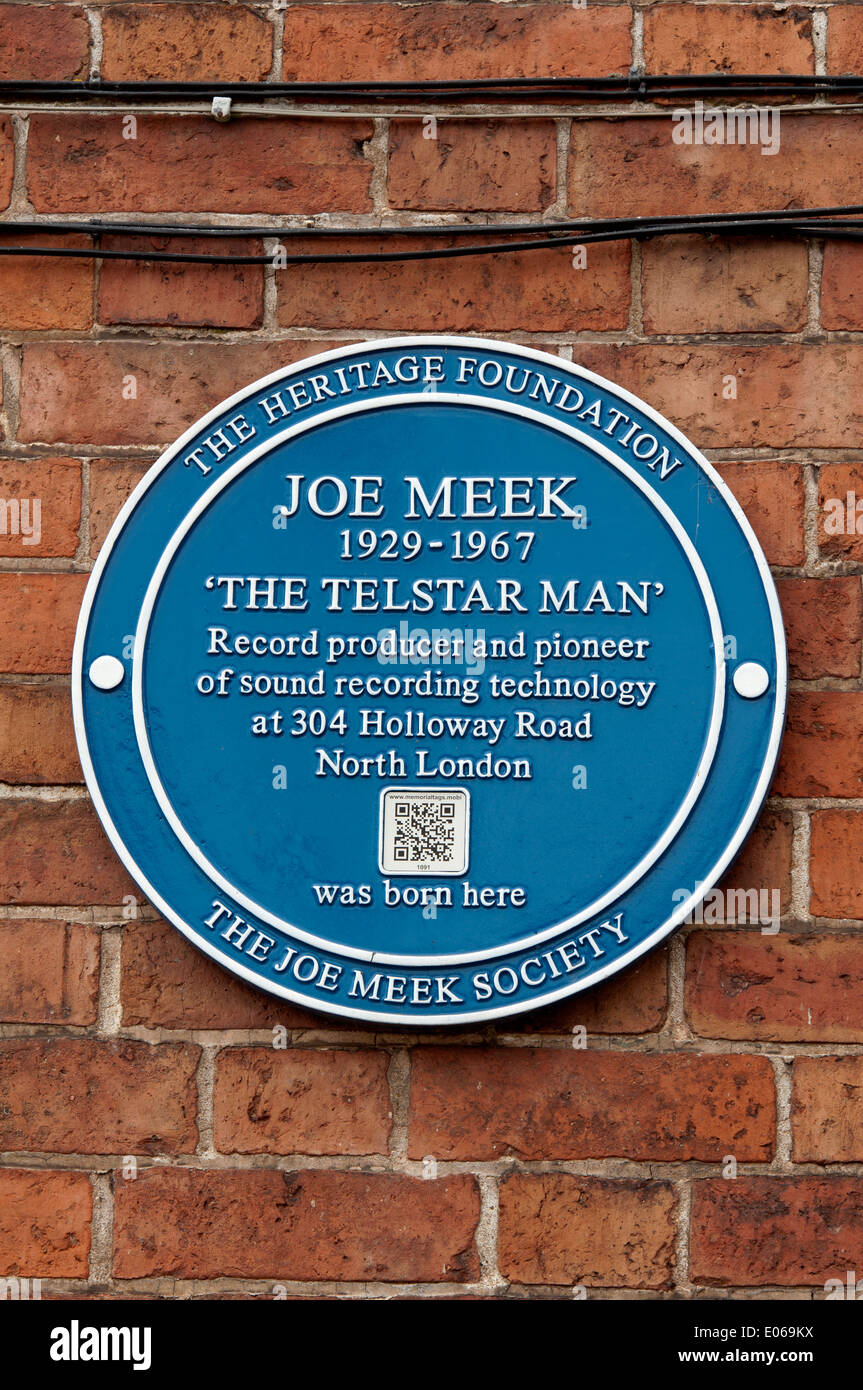 Joe Meek targa blu, Newent, Gloucestershire, England, Regno Unito Foto Stock