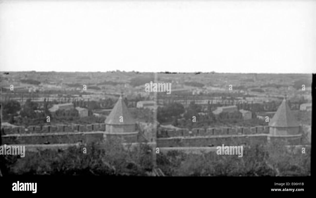 Remparts de la Cité avec H. Filhol et Soubeyran, Carcassonne Foto Stock