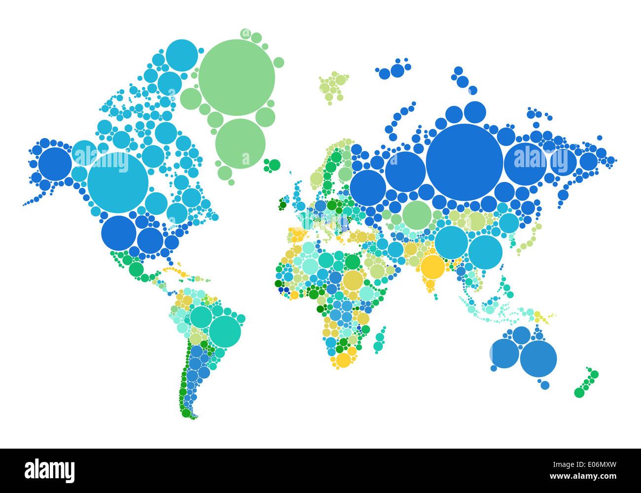 Il punto politico mappa del mondo con i paesi, illustrazione mappa fonte NASA Dominio pubblico Foto Stock