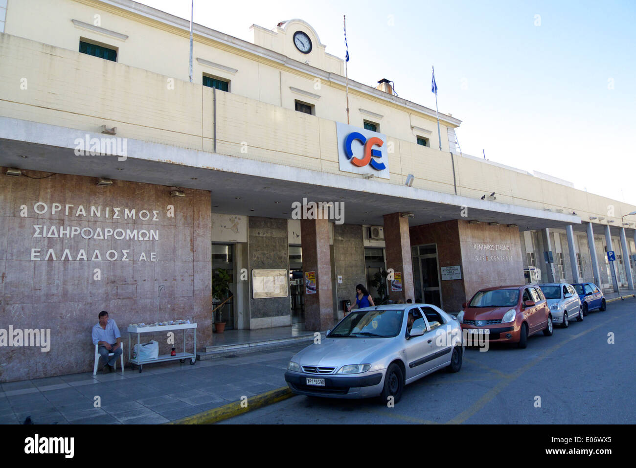 Grecia Atene kolonos larissa stazione ferroviaria Foto Stock