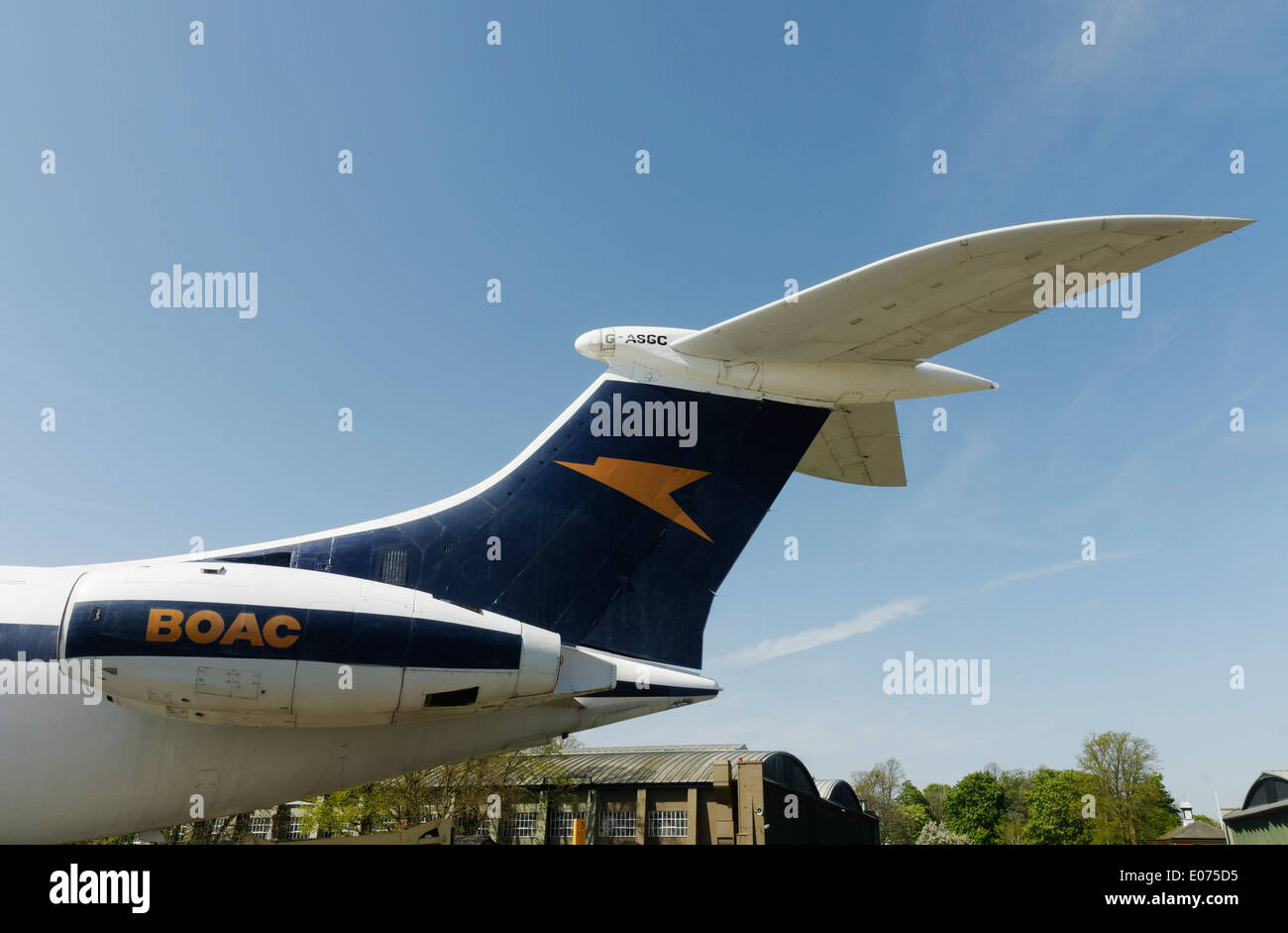 Vickers VC-10 aereo di linea nei colori della BOAC Cunard a Duxford Air Museum Foto Stock