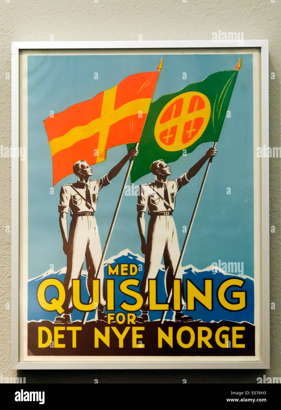 Un WW2 era poster da una campagna elettorale in Norvegia. Il candidato è la pro Nazi Vidkun Quisling Foto Stock