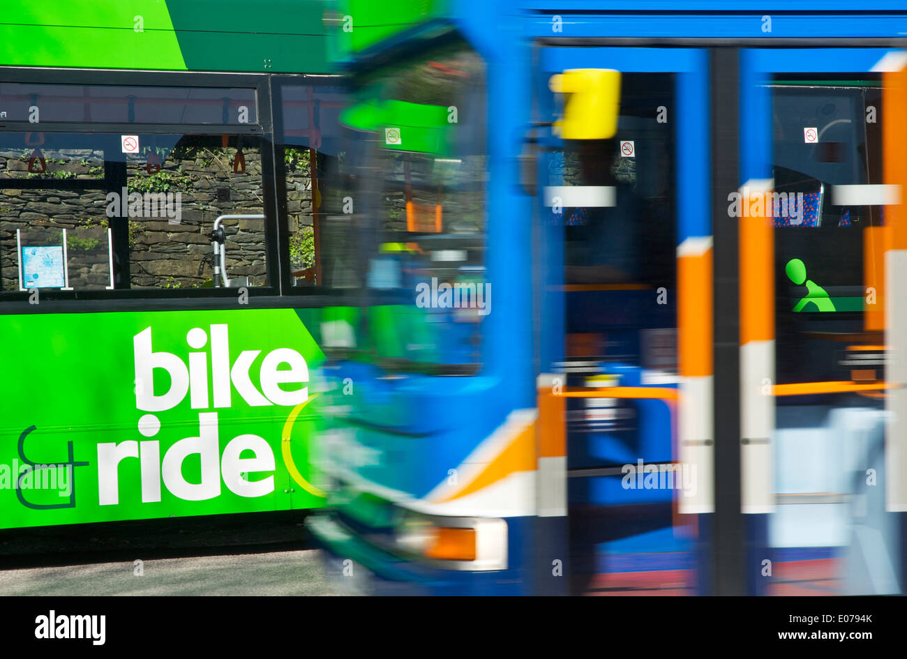 Bike & Ride bus, Parco Nazionale del Distretto dei Laghi, Cumbria, England Regno Unito Foto Stock