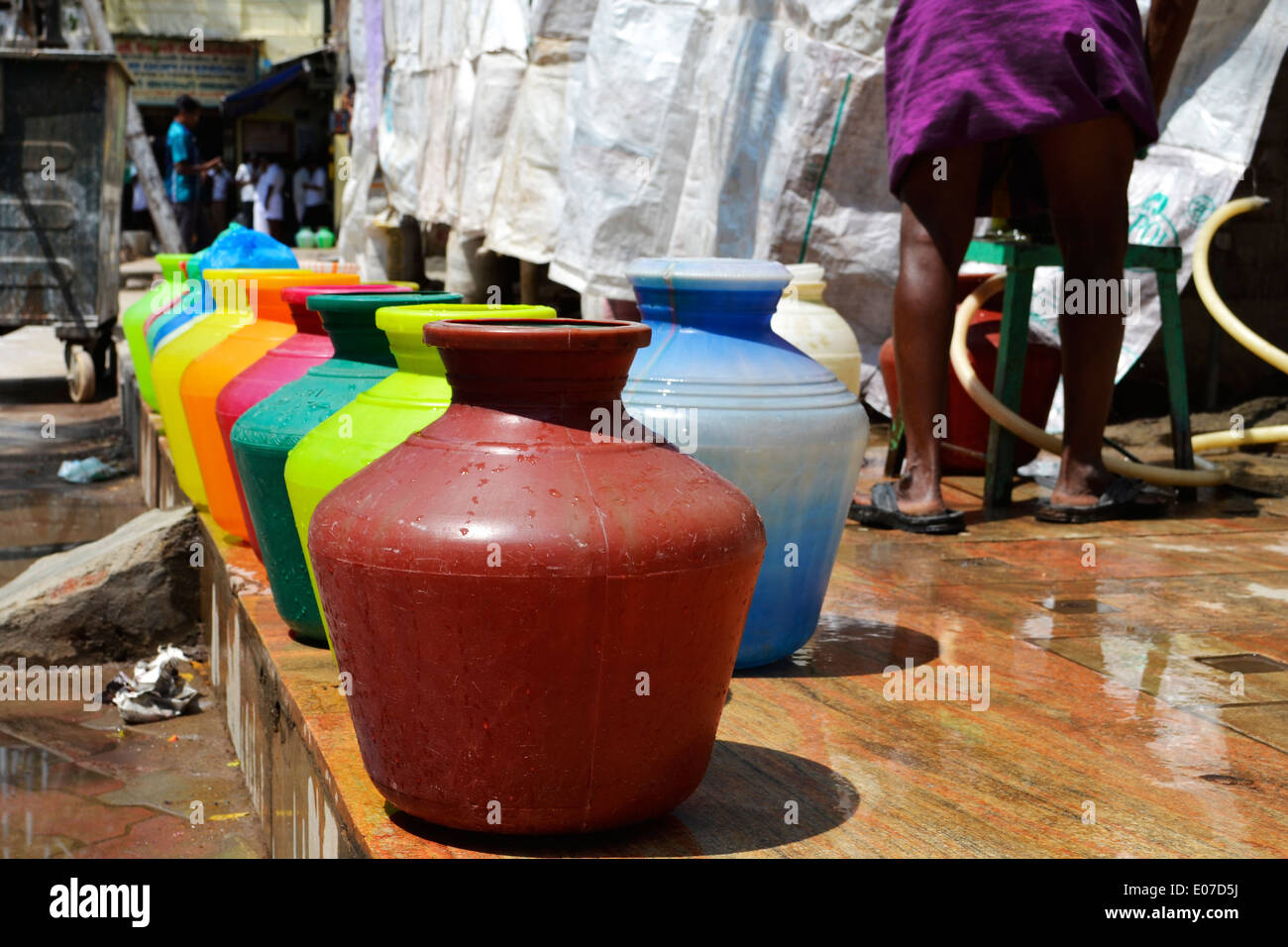 Vasi d'acqua in India Foto Stock