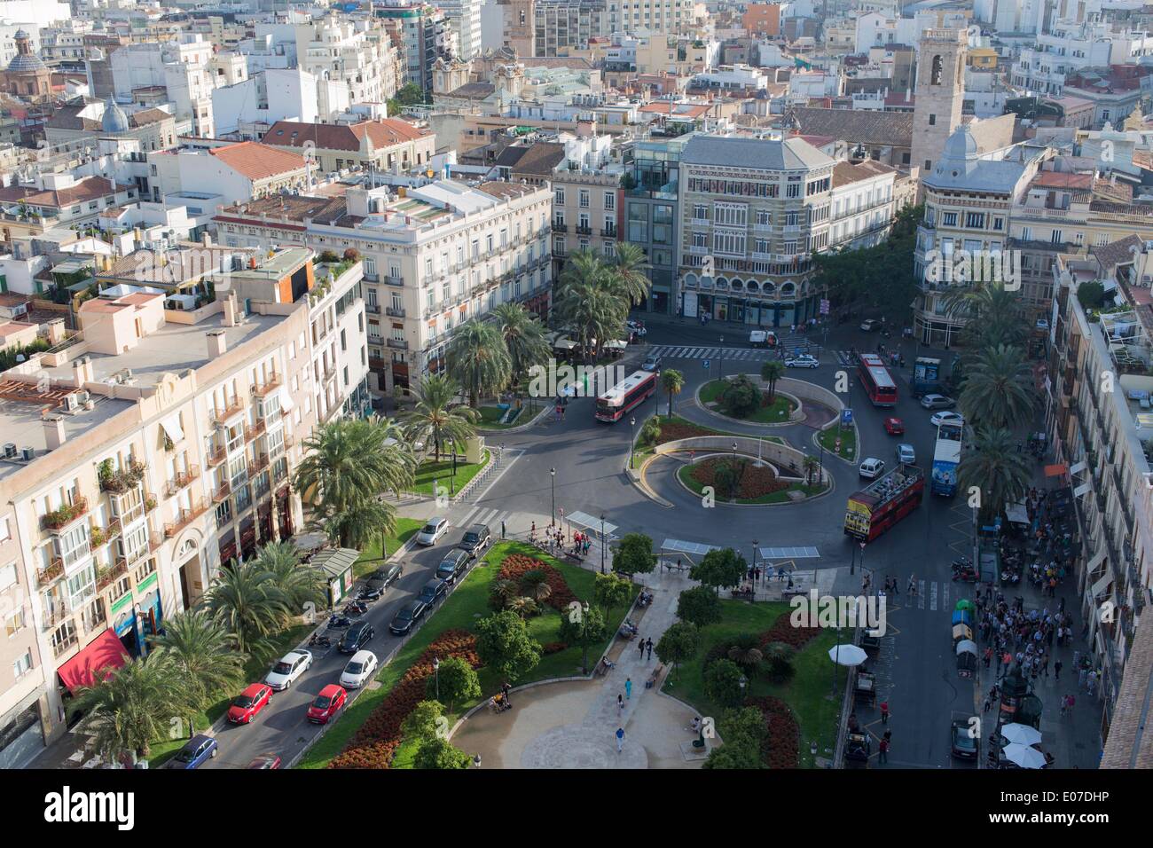 Vista in pianta della Plaza de la Reina a Valencia 29.10.2013 Foto Stock