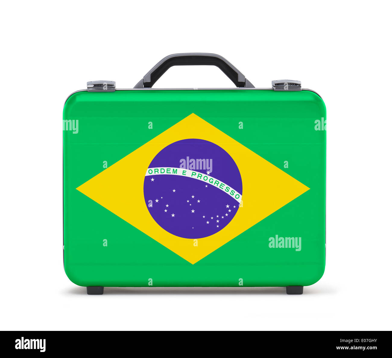 Business travel valigia con la bandiera del Brasile isolato su uno sfondo  bianco Foto stock - Alamy