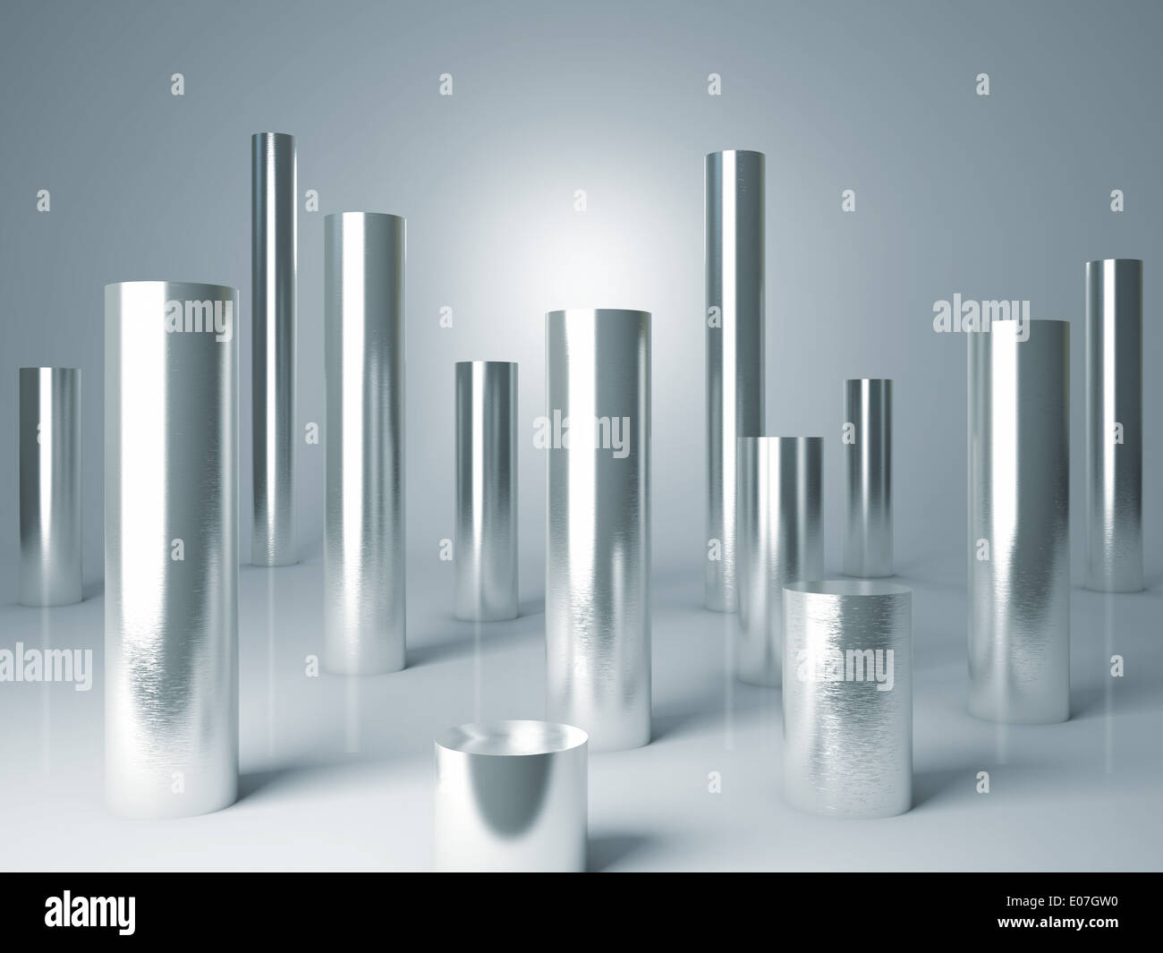 Cilindro cromato sfondo astratto 3d Foto Stock