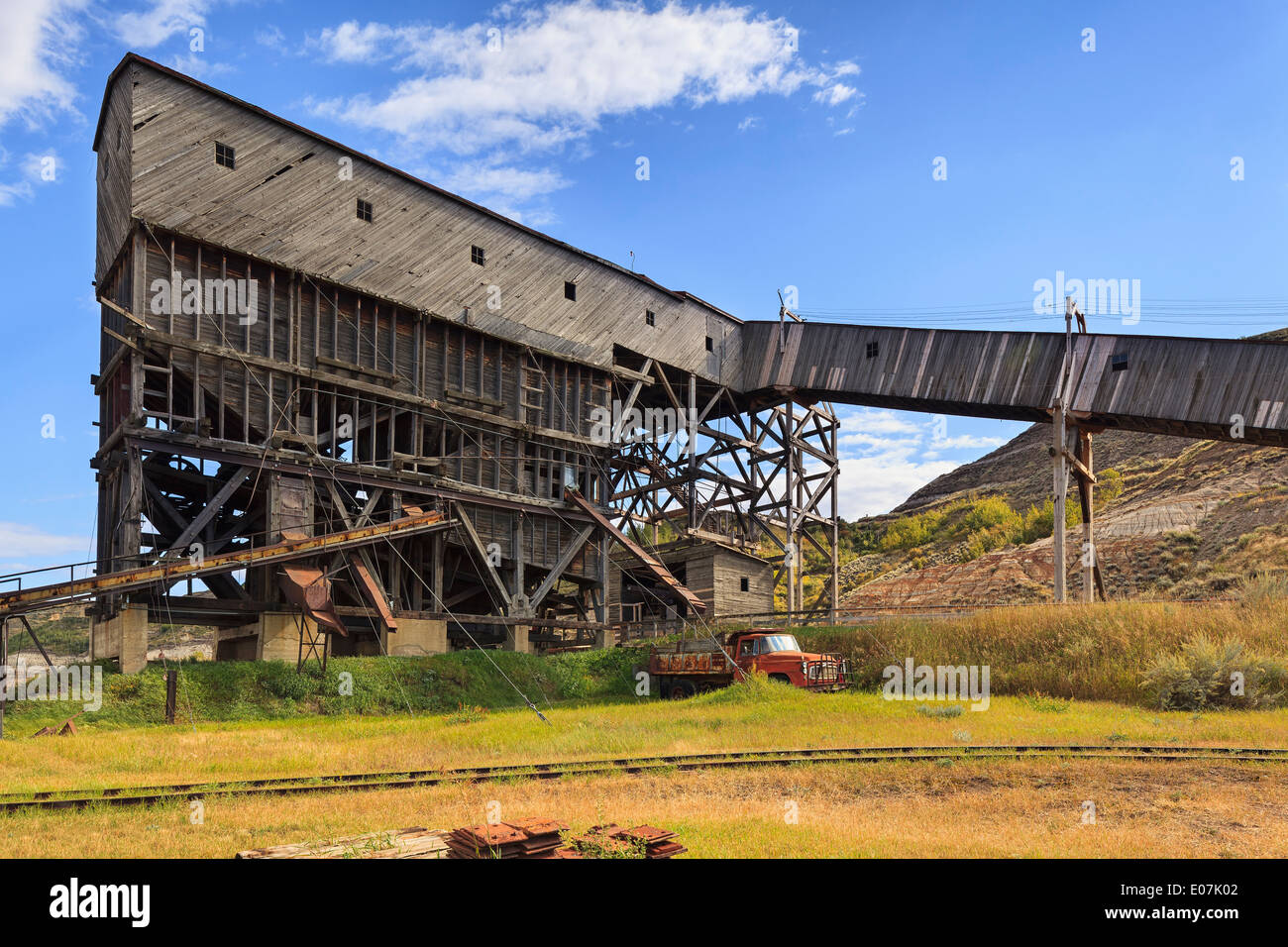Atlas della miniera di carbone di National Historic Site, Est Coulee, Alberta, Canada Foto Stock