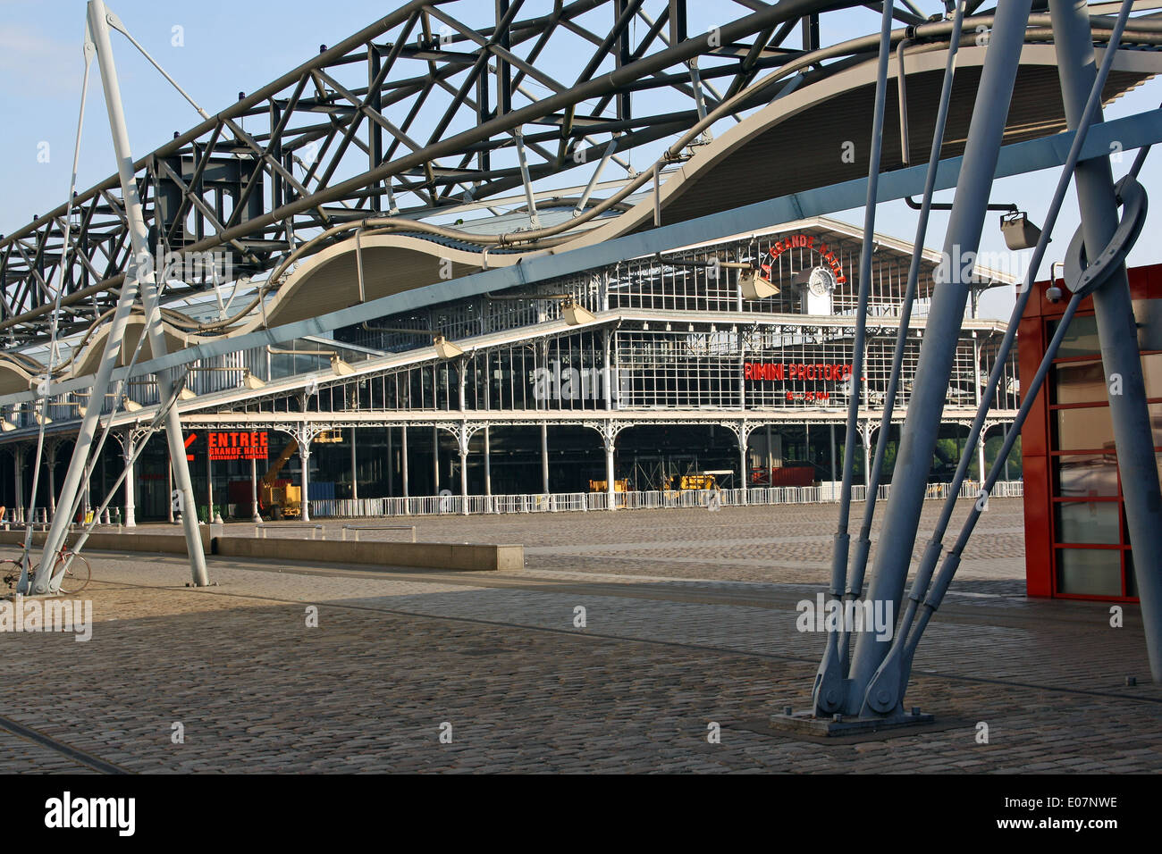 Paris, Parc de la Villette Grande Halle aux Boeufs Foto Stock