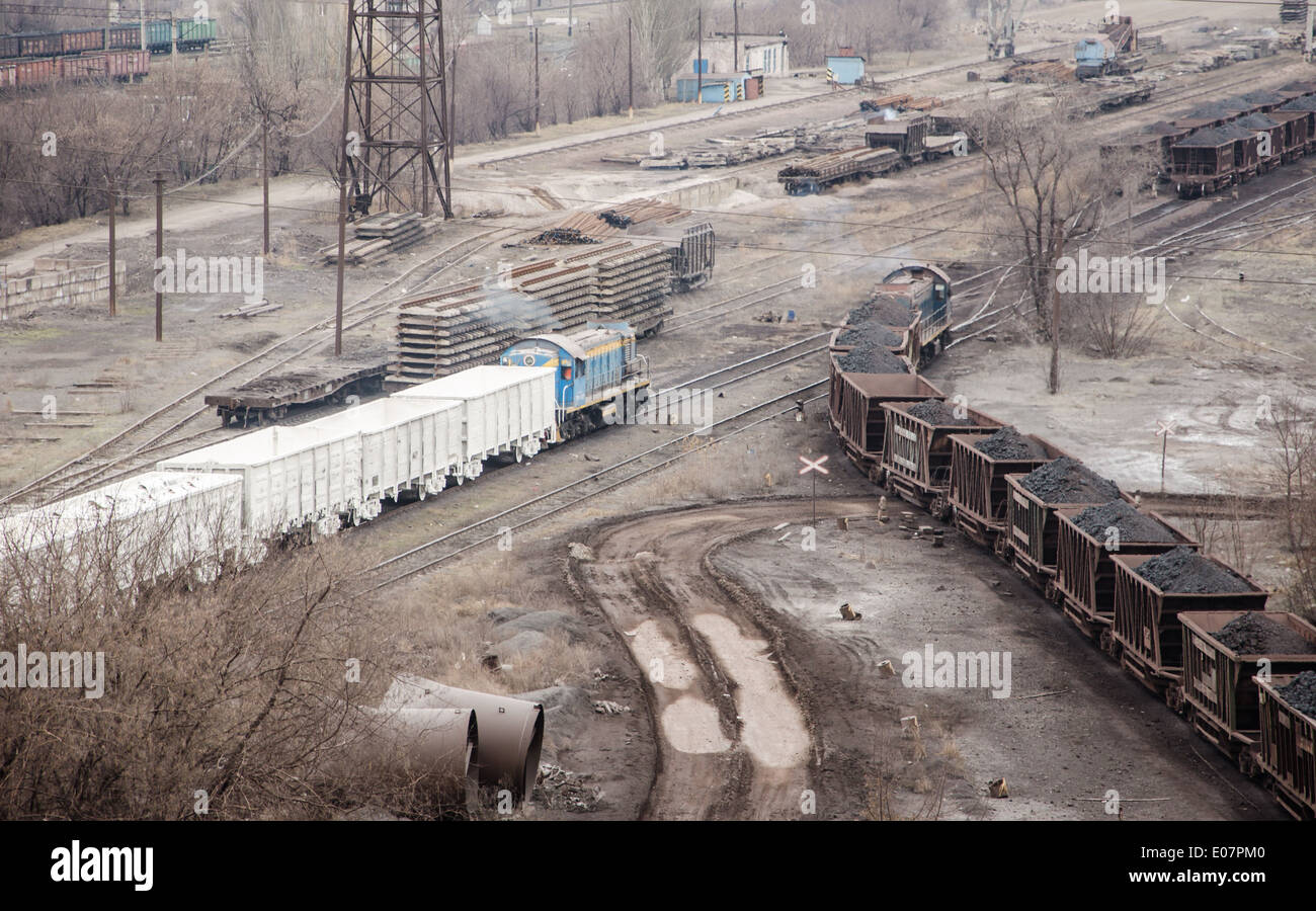 Trasporto merci per l'industria metallurgica Foto Stock