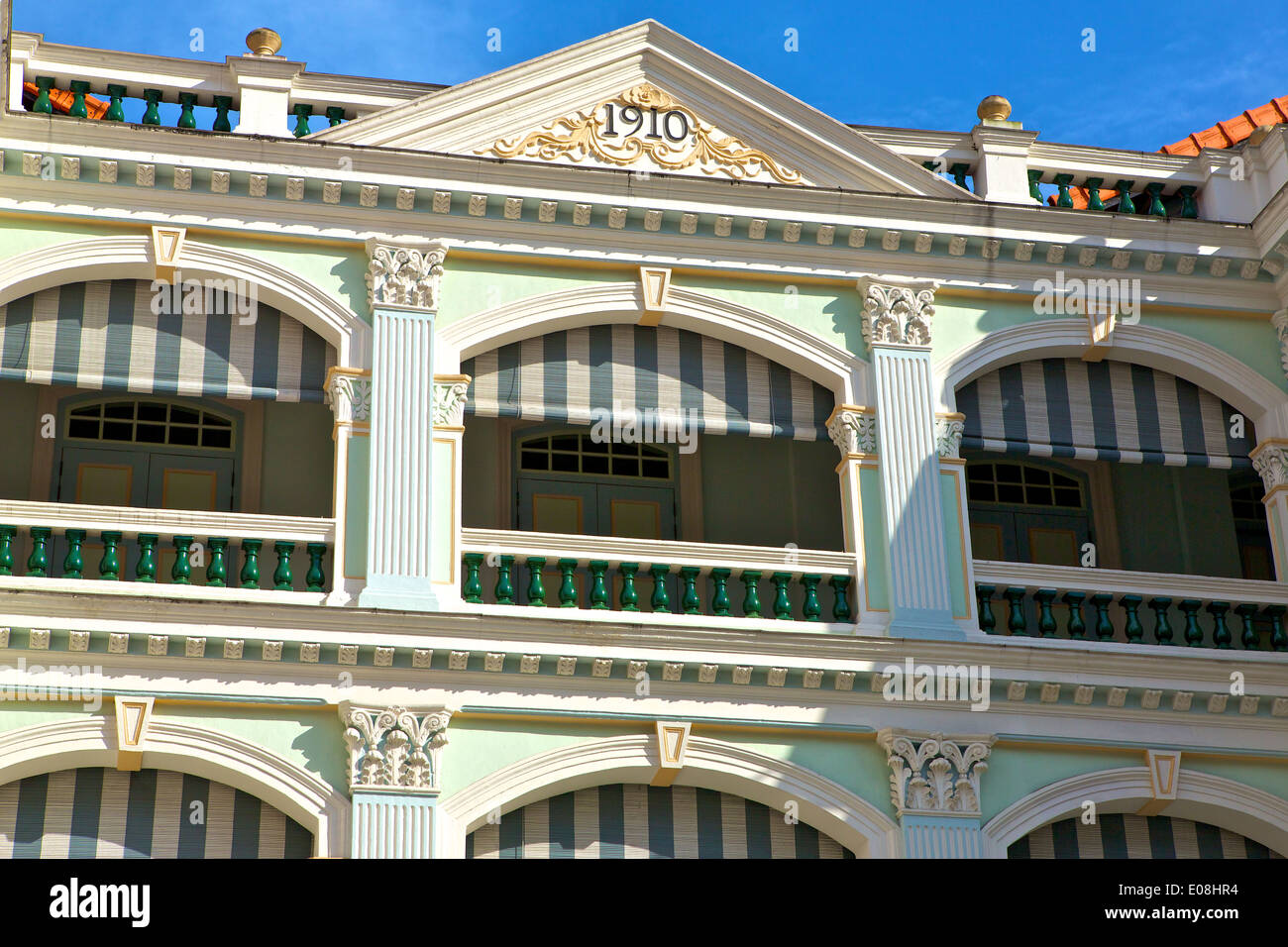 Facciata del Museo Peranakan di Singapore. Foto Stock