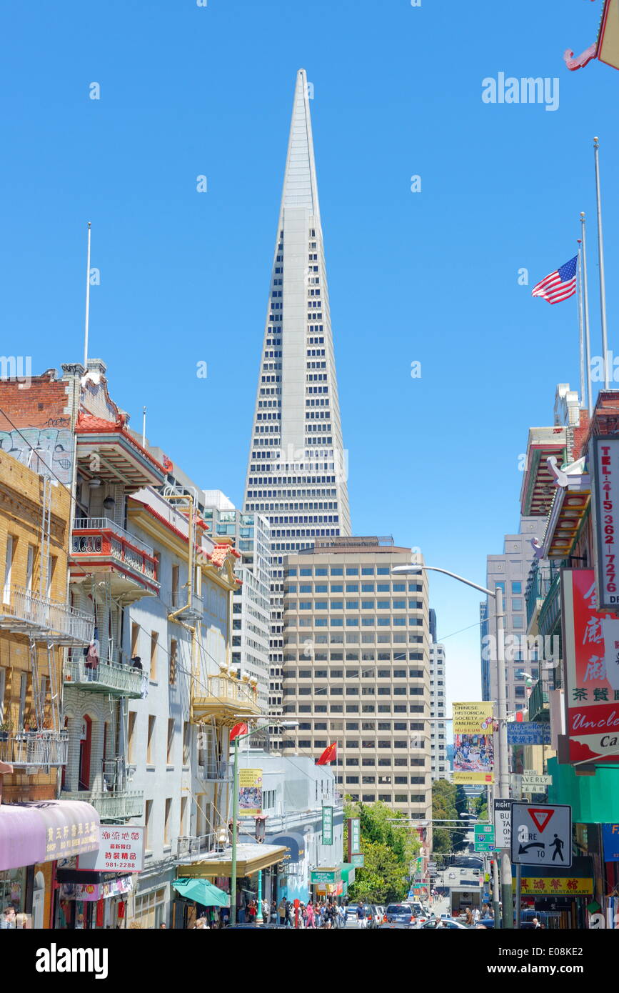 Edificio TransAmerica da Chinatown di San Francisco, California, Stati Uniti d'America, America del Nord Foto Stock