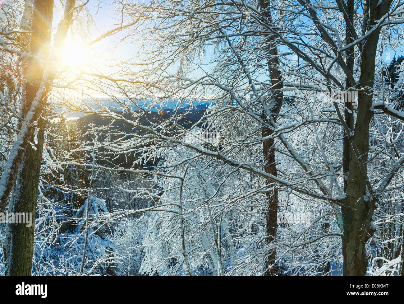 Alpi italiane in inverno, Valle d'Aosta, Italia, Europa Foto Stock