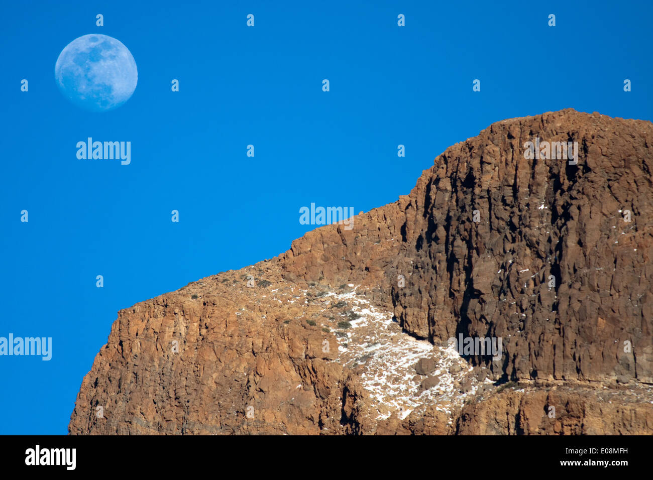 Aumento della luna, Parque Nacional del Teide Tenerife, Spagna Foto Stock