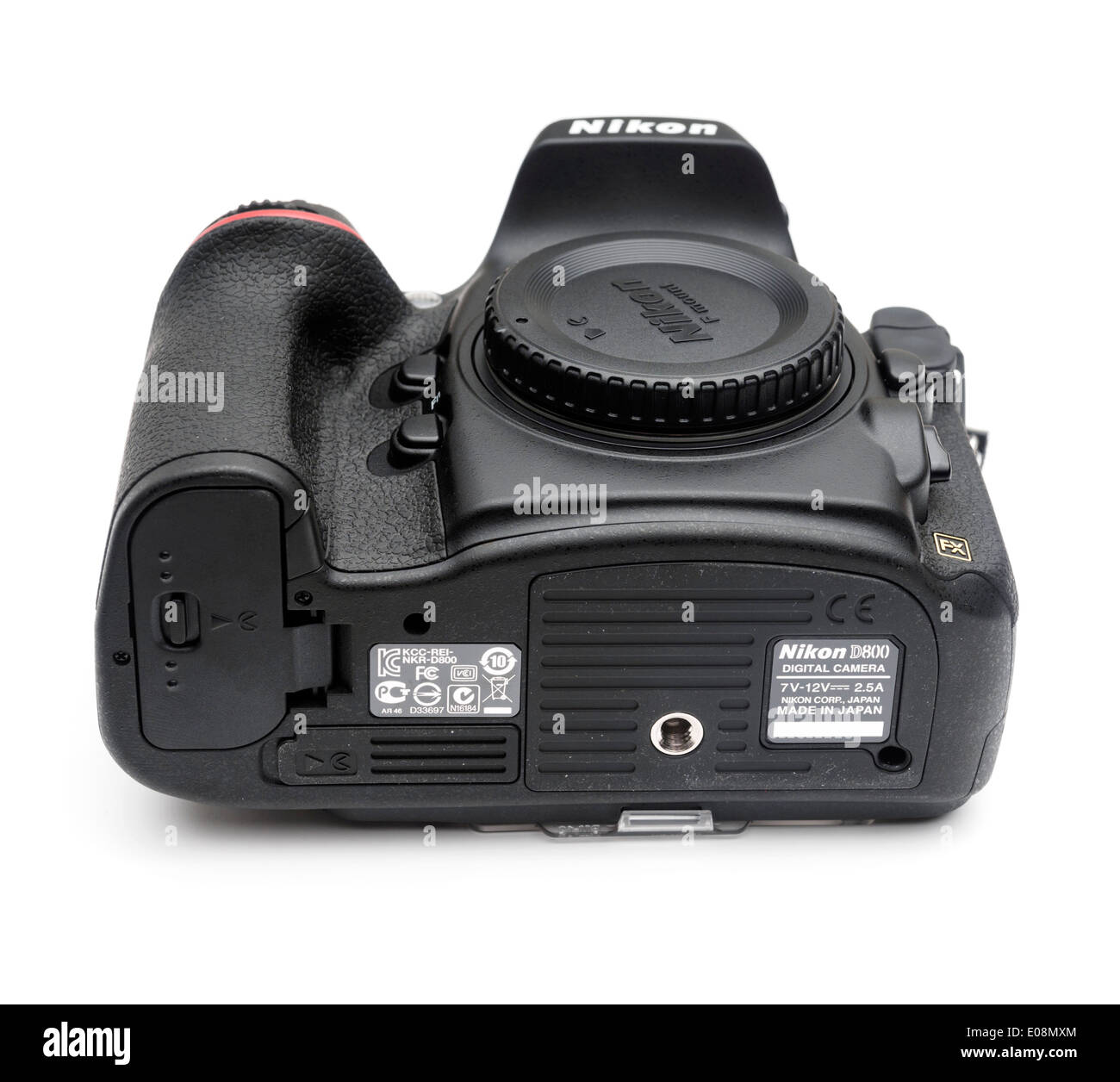 Nikon D800 fotocamera digitale intaglio su sfondo bianco Foto Stock