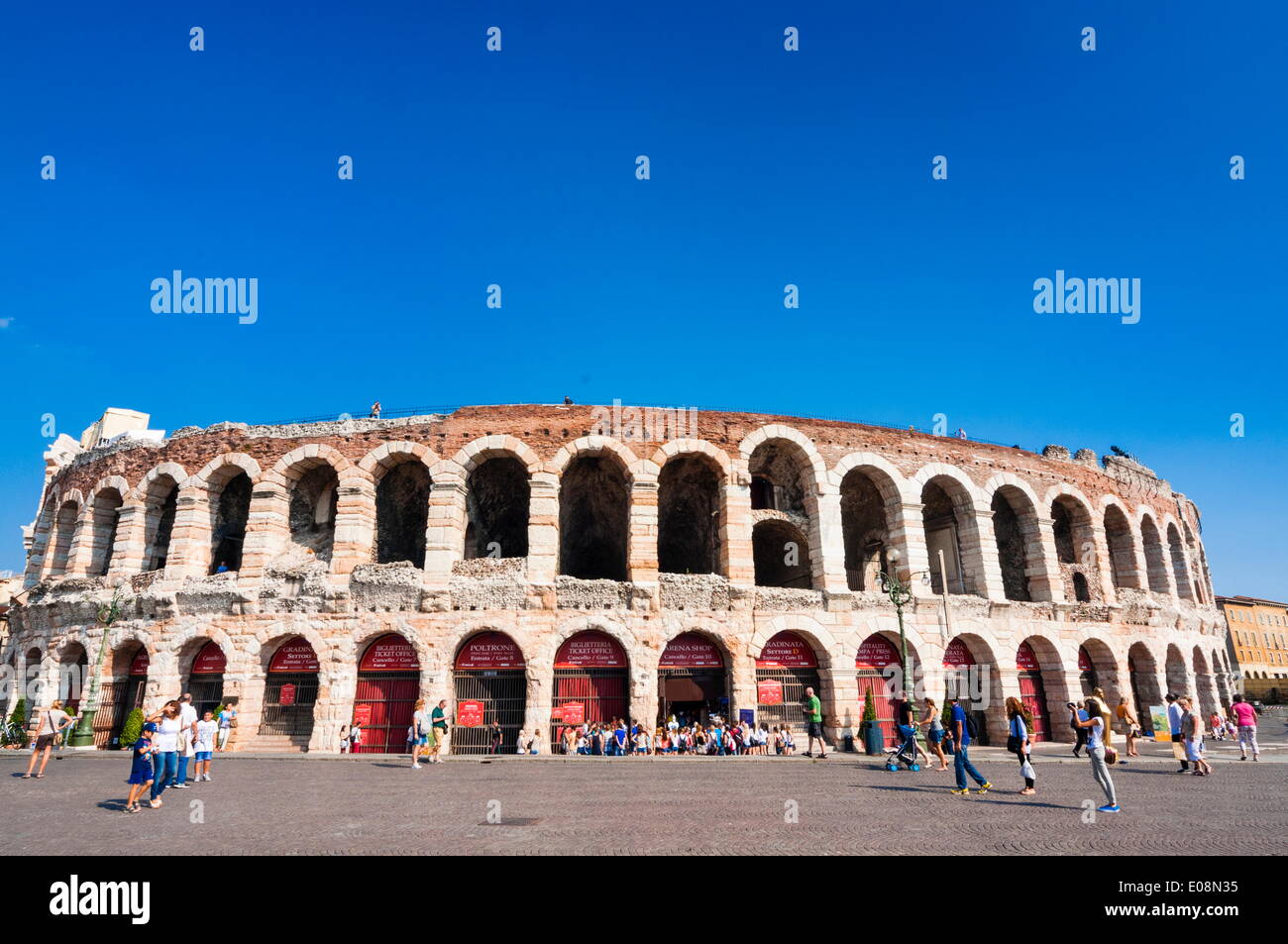 L'Arena romana, Verona, Sito Patrimonio Mondiale dell'UNESCO, Veneto, Italia, Europa Foto Stock