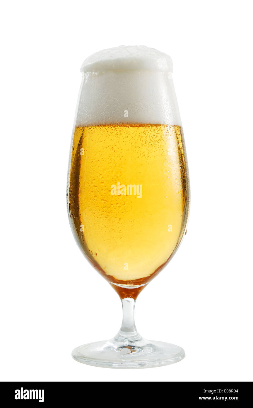 Un bicchiere di birra come tagliare Foto Stock