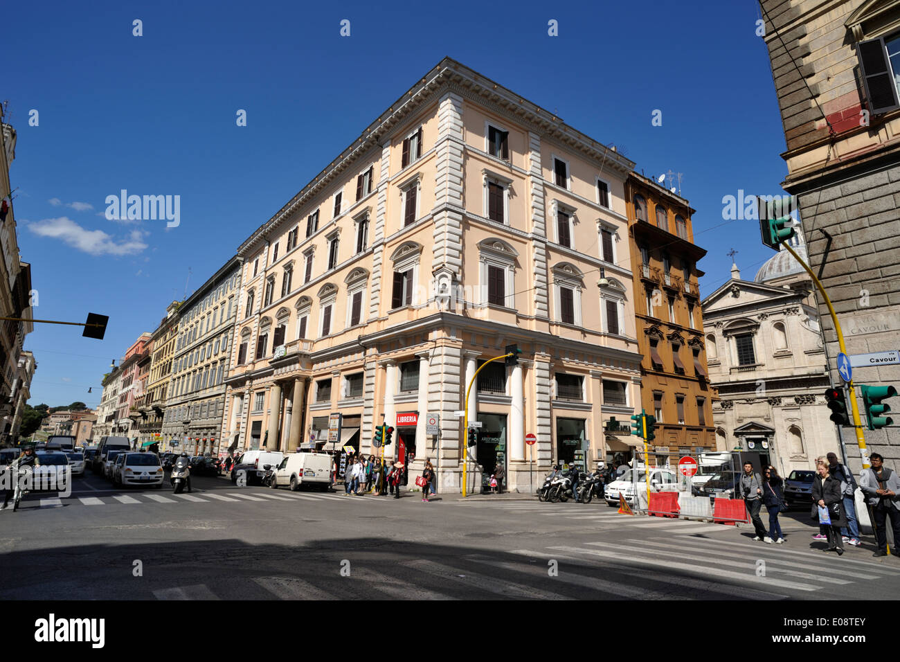 Via Cavour, Roma, Italia Foto Stock