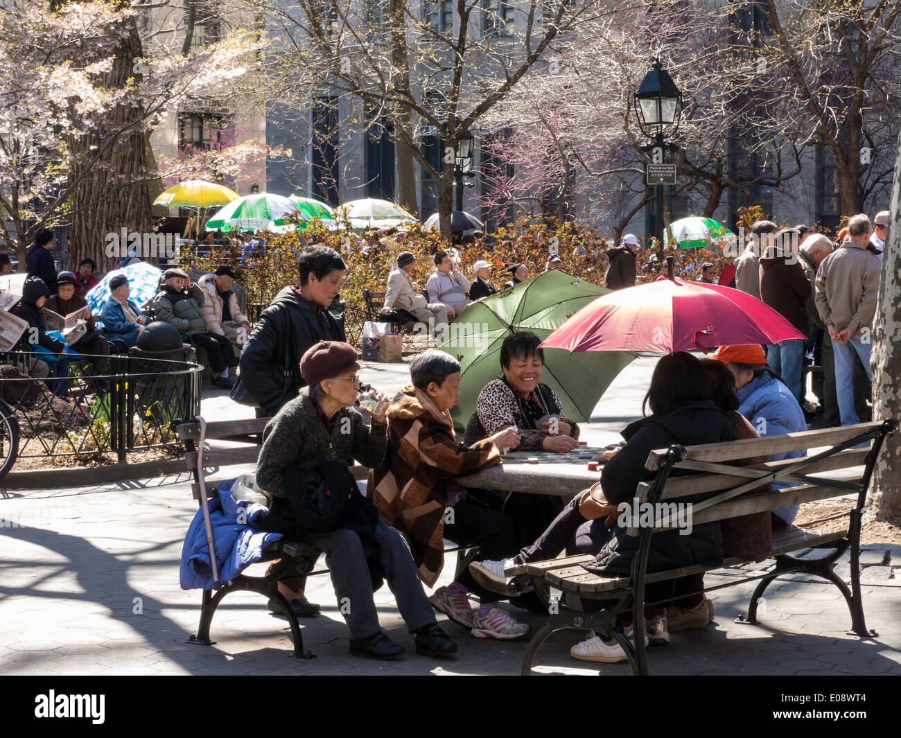 Columbus Park, Chinatown, NYC Foto Stock