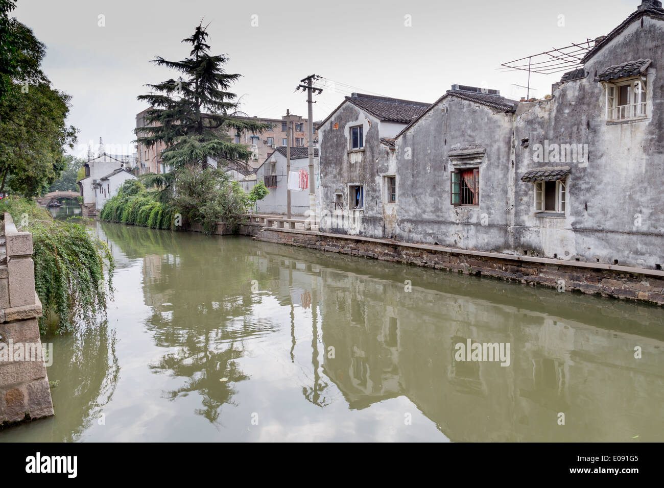 Canal provincia dello Jiangsu Suzhou Venezia dell'Est Foto Stock