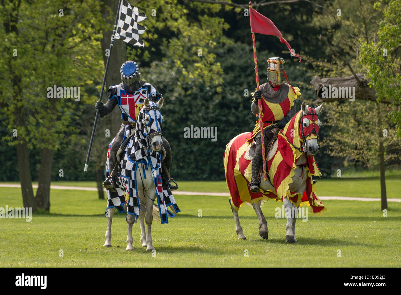 Il Palazzo di Blenheim e giostre Tournament si è tenuto durante il primo fine settimana di maggio 2014. Foto dal 5 maggio 2014 Foto Stock