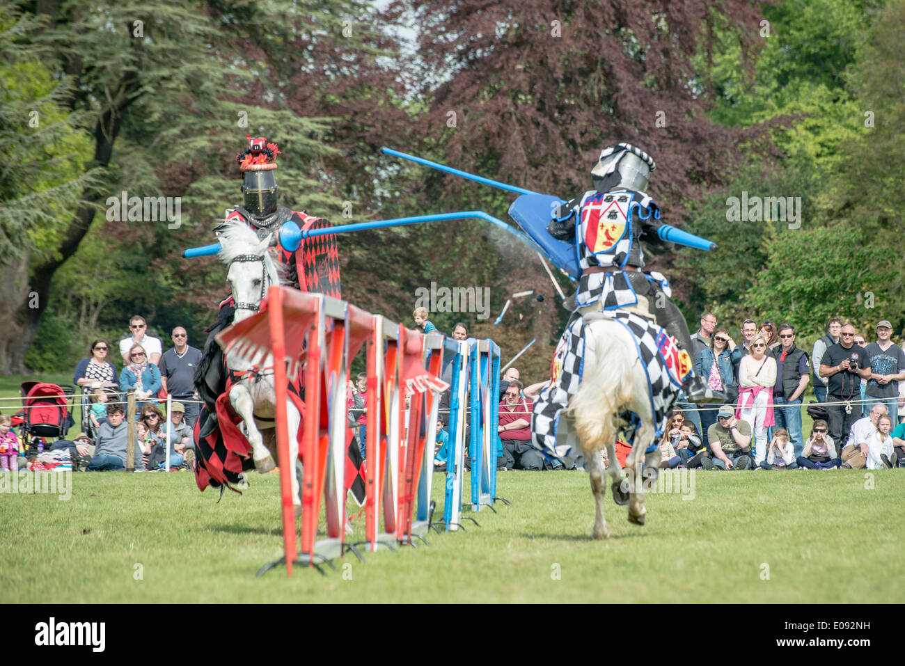Il Palazzo di Blenheim e giostre Tournament si è tenuto durante il primo fine settimana di maggio 2014. Foto dal 5 maggio 2014 Foto Stock